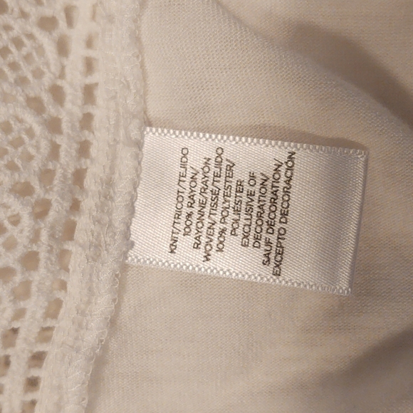 Loft Lace Embellished Flowy Tunic Tank Blouse Cream XSP - Picture 8 of 12